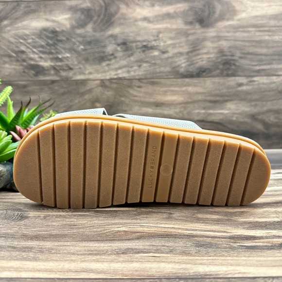 NIB Lucky Brand Sieko 7.5M Knit Woven Slip On Platform Slide Sandals - Picture 8 of 11